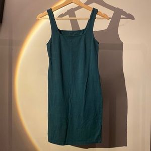 teal stretch body con dress